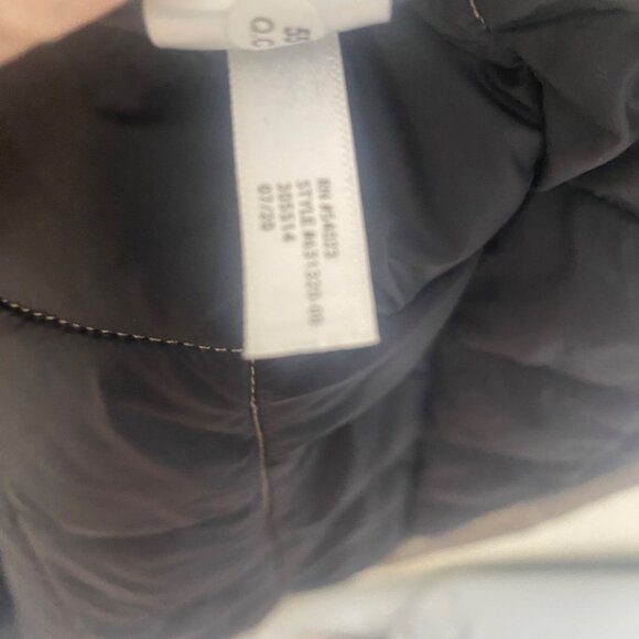 Athleta Quilted Metallic Puffer Vest Womens M Brown Gold Bronze Full Zip Layerin - Picture 6 of 12